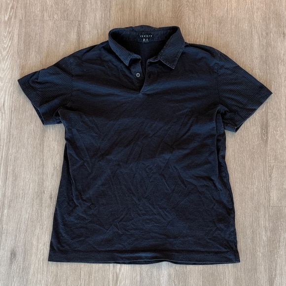 Theory Black Cotton Polo - Picture 1 of 4